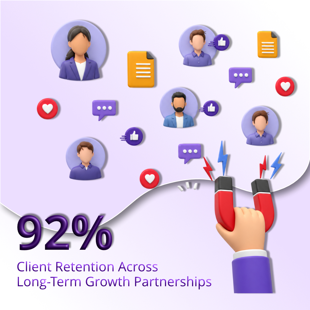 92% client retention across long-term growth partnerships