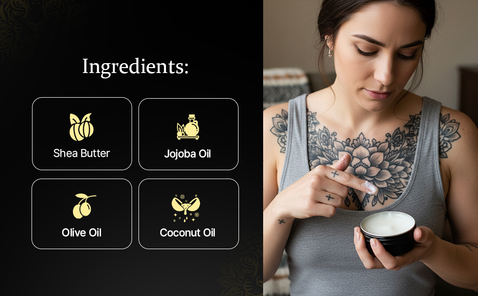 Premium Tattoo Balm A+ Content ingredients module