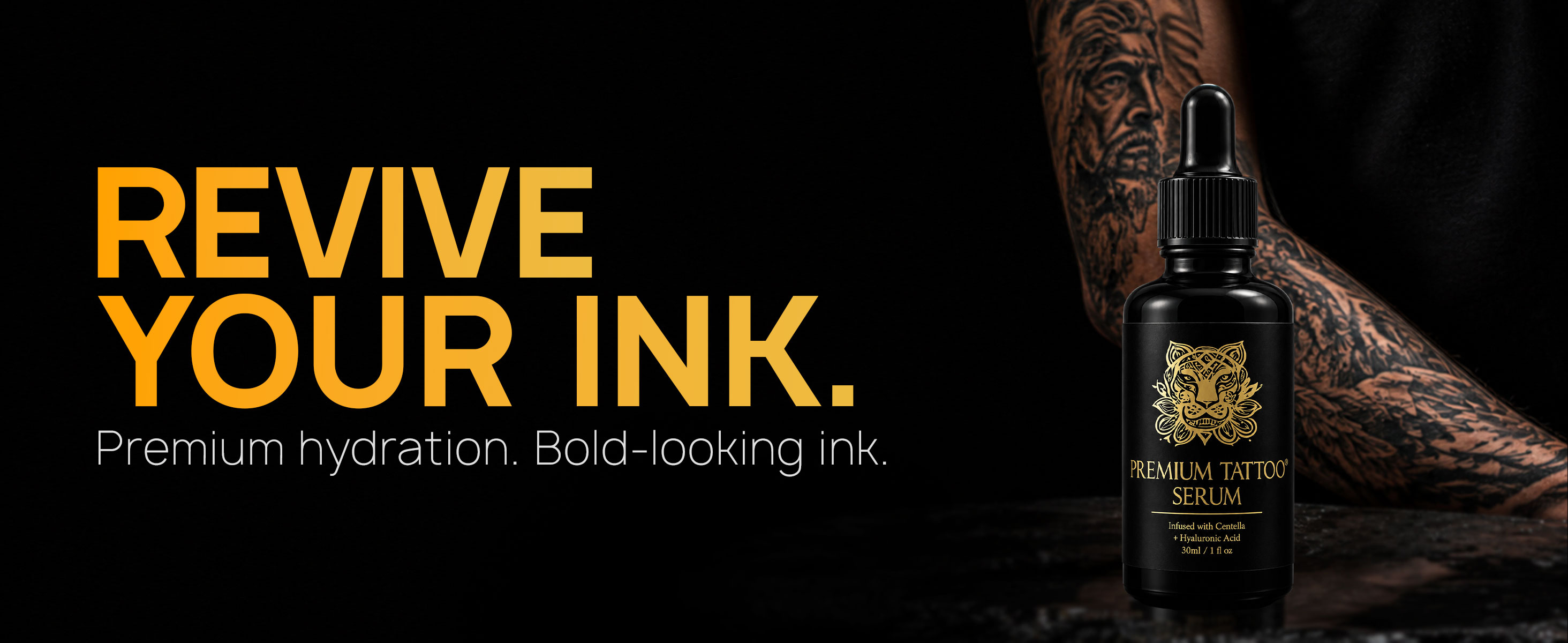 Premium Tattoo Serum A+ Content hero and Purify module
